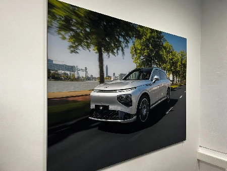 Smartframe med knivskarpt billedtryk monteret på væg